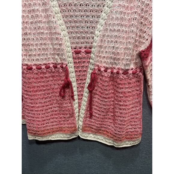 Sundance Free In Spirit Open Front Cardigan Knit Pink Womens Size M - Picture 7 of 12